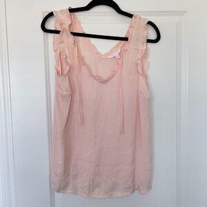 Lauren Conrad Blush Pink Sleeveless Ruffle Top – Women’s Size M